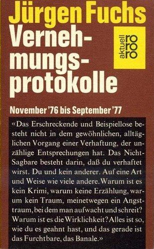 Jrgen Fuchs (1978)  Vernehmungsprotokolle - November '76 - September '77